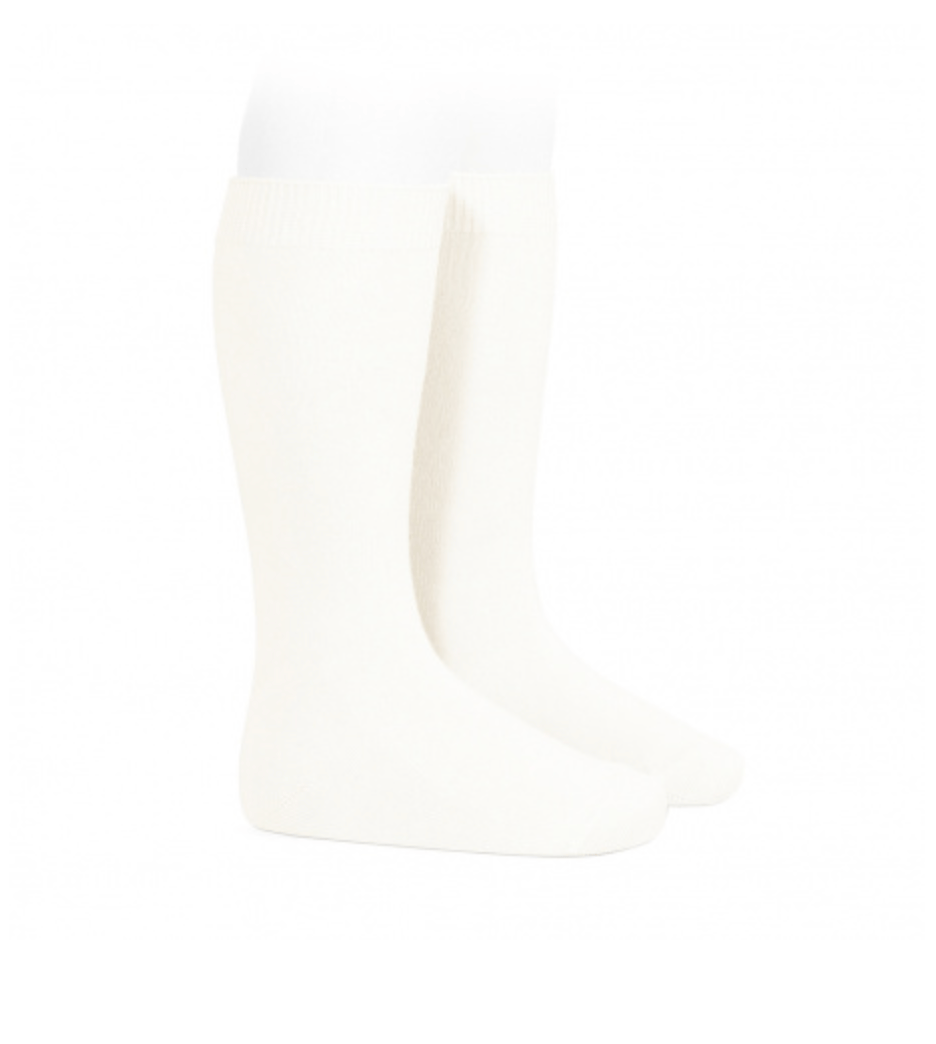 Condor Socks Off-White Plain Stitch Knee-High Socks