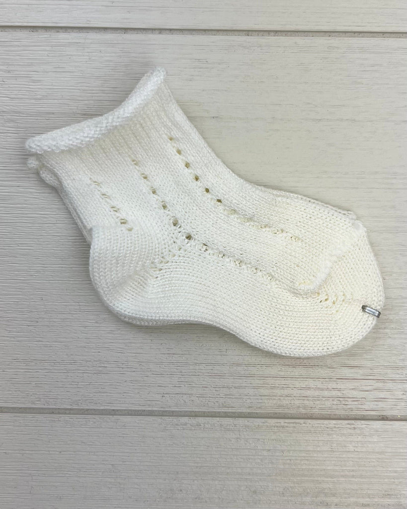 Condor Socks Off-White Vertical Design Short Socks