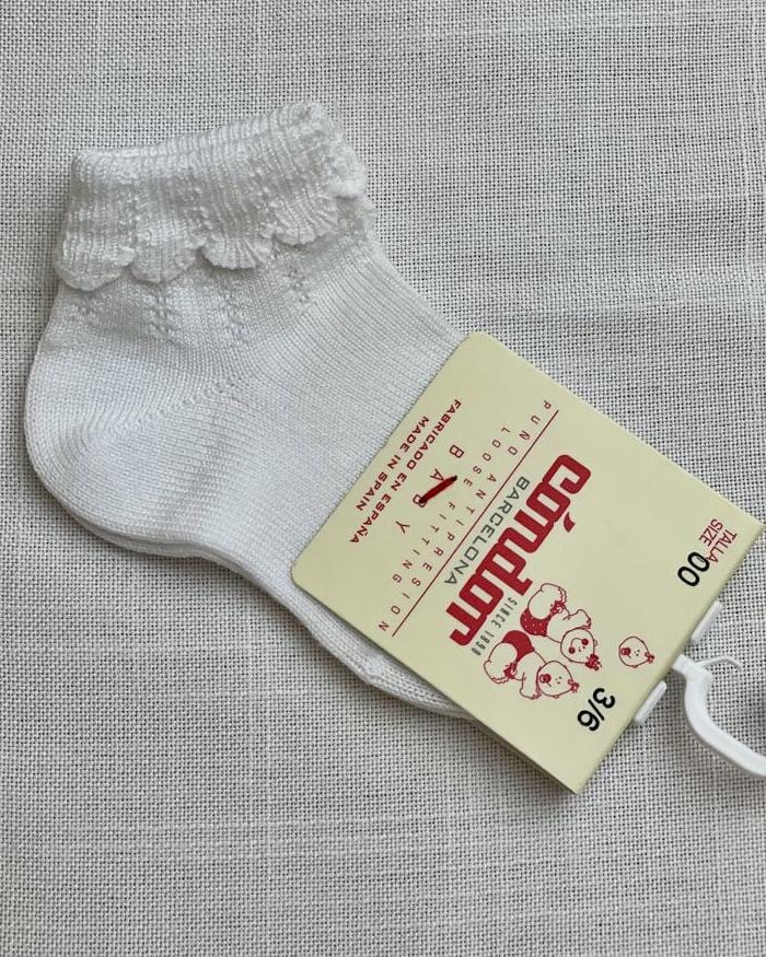 Condor Socks White Ankle Socks with Folded Cuff