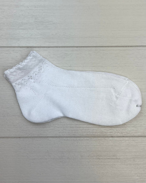 Condor Socks White Ankle Socks with Openwork Details
