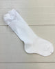 Condor Socks White Knee High Socks with Organza Bow
