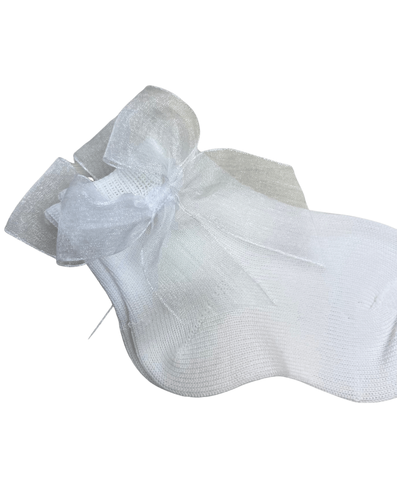 Condor Socks White Short Socks with Organza Bow