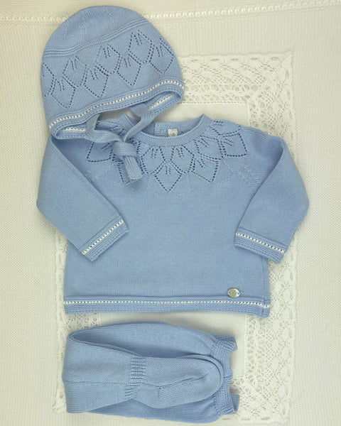 Martin Aranda Baby & Toddler Outfits 0M Blue Knit Newborn Outfit
