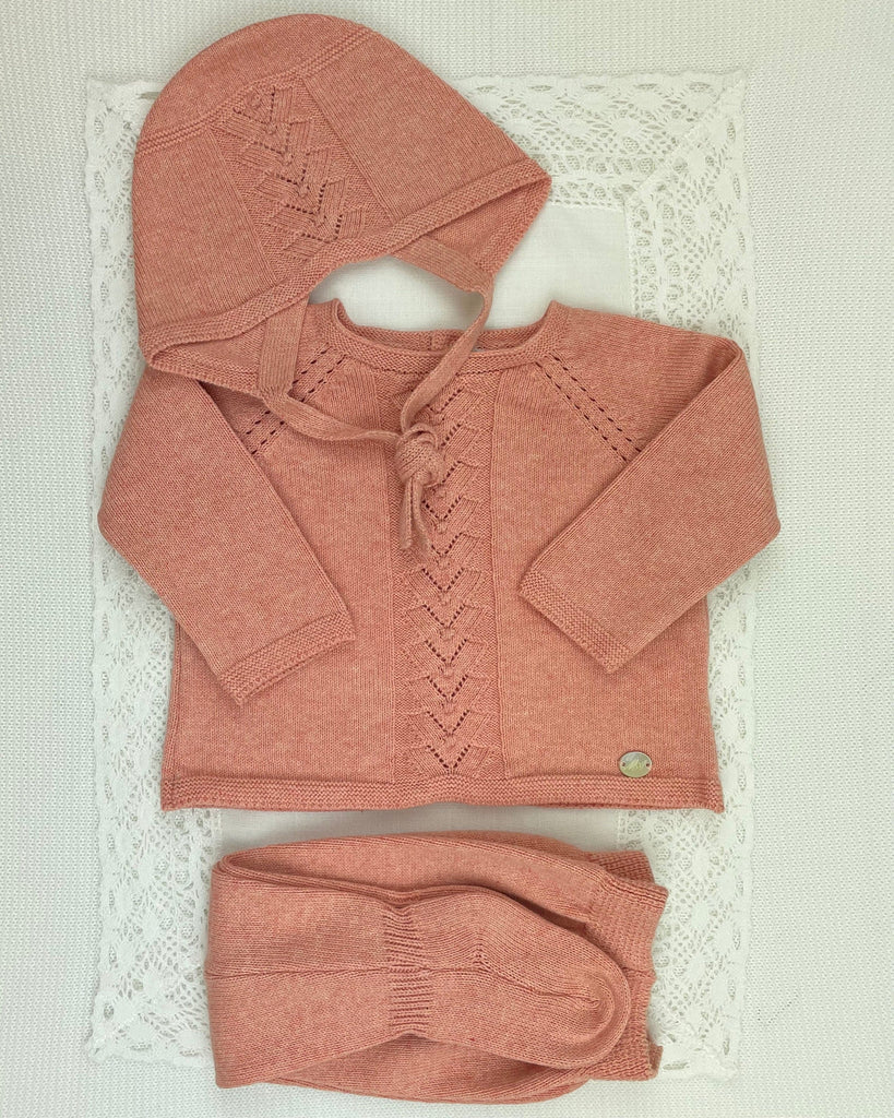 Martin Aranda Baby & Toddler Outfits 0M Guava Knit Newborn Outfit
