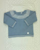 Martin Aranda Baby & Toddler Outfits 0M Steel Blue with White Knit Newborn Outfit