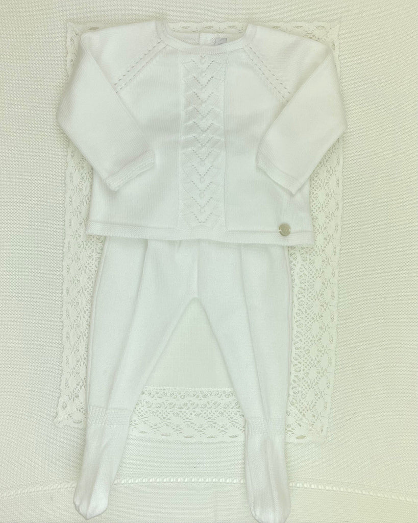 Martin Aranda Baby & Toddler Outfits 0M White Knit Newborn Outfit