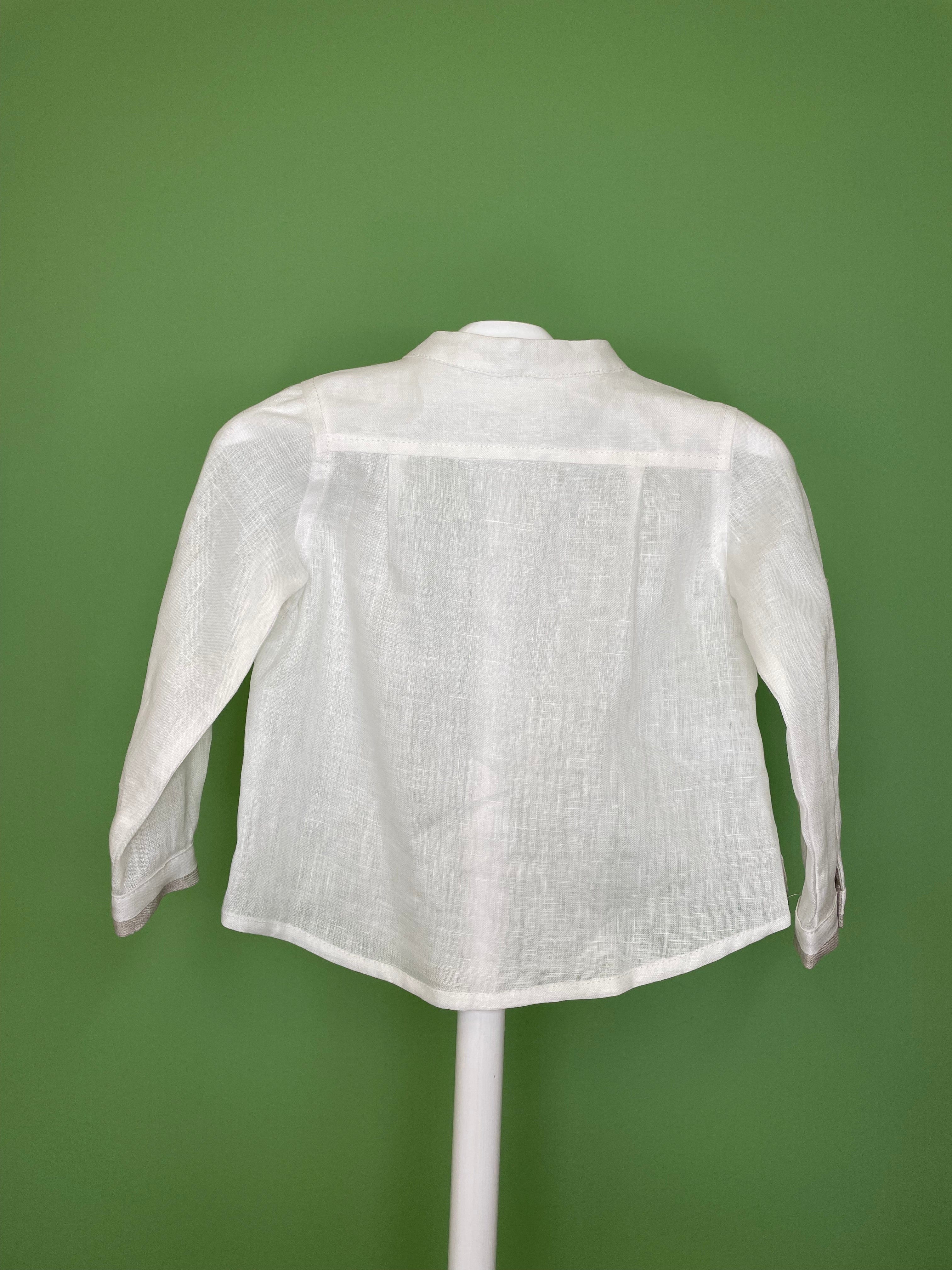 Martin Aranda Baptism & Communion Dresses White & Beige Linen Shorts Outfit