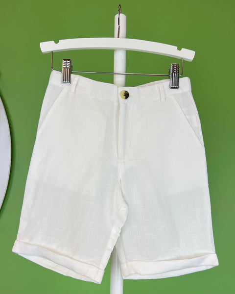 Wooloo Mooloo White Linen Shorts