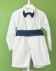 YoYo Boutique Baptism Alex White & Navy Blue Shorts Outfit