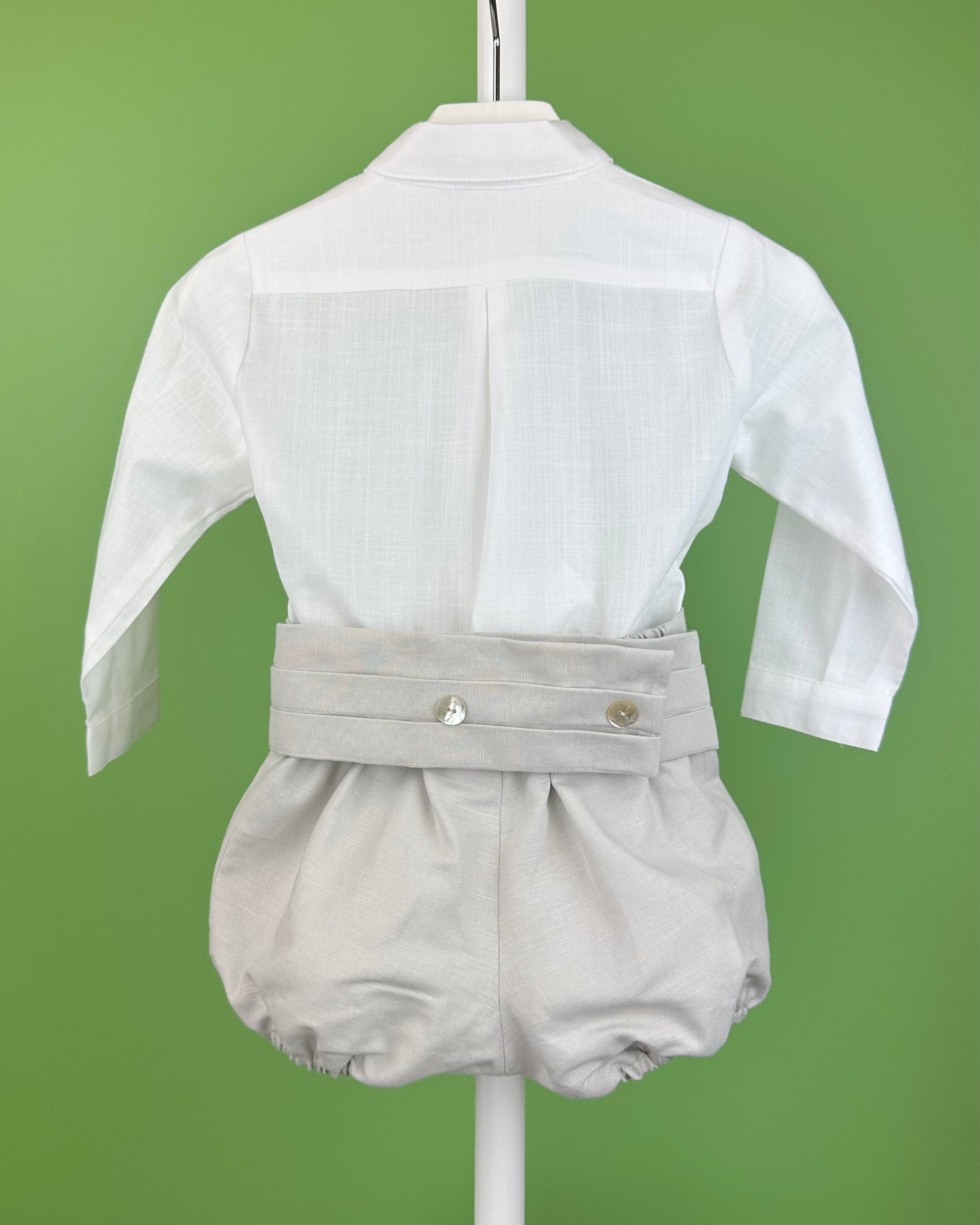 YoYo Boutique Baptism Alex White & Sand Bubble Outfit