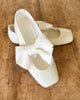 YoYo Boutique White Patent Flat Shoes with Bow