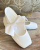 YoYo Boutique White Patent Flat Shoes with Bow