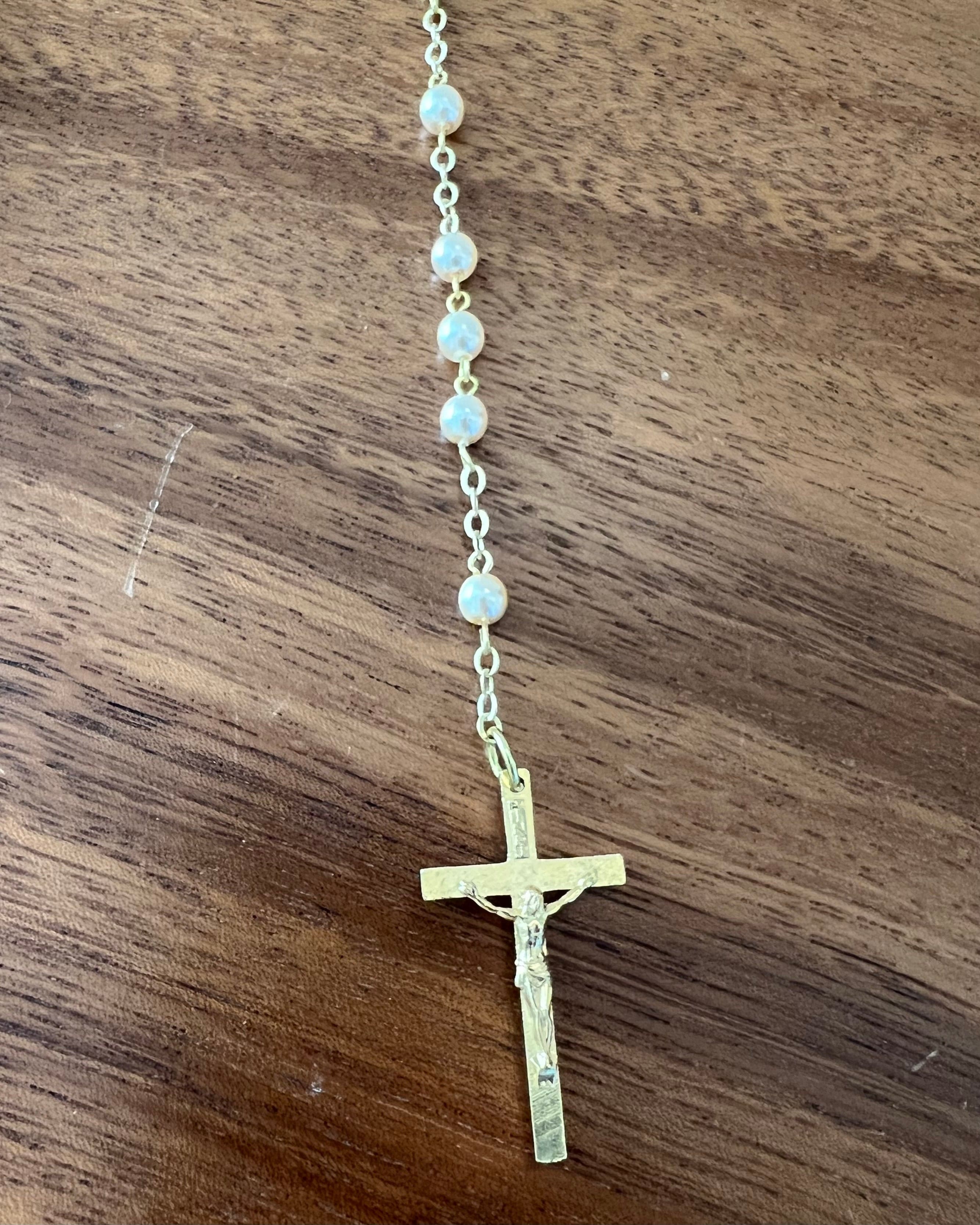 YoYo by Nina Accesories Gold Rosary Pearls & Golden