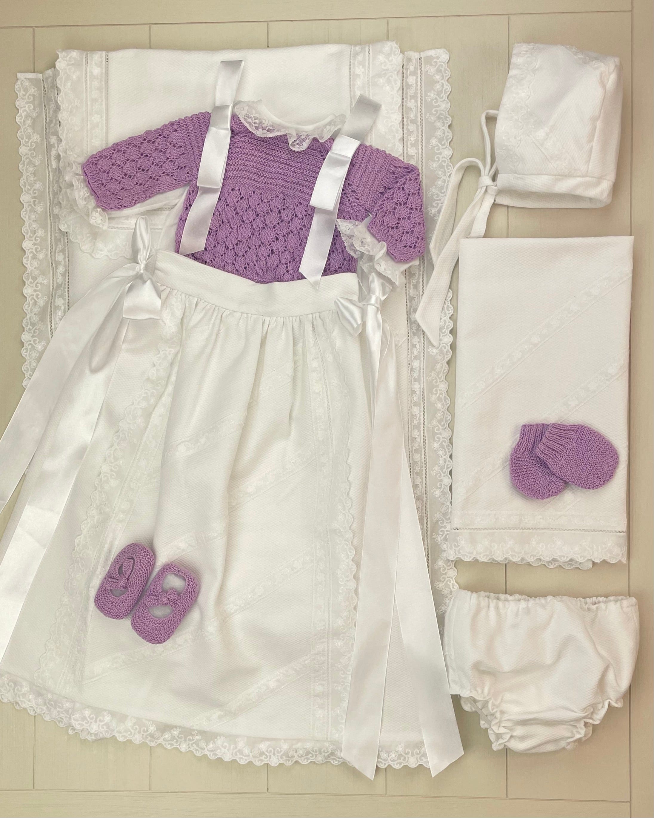 YoYo by Nina Newborn White & Lilac Newborn Set