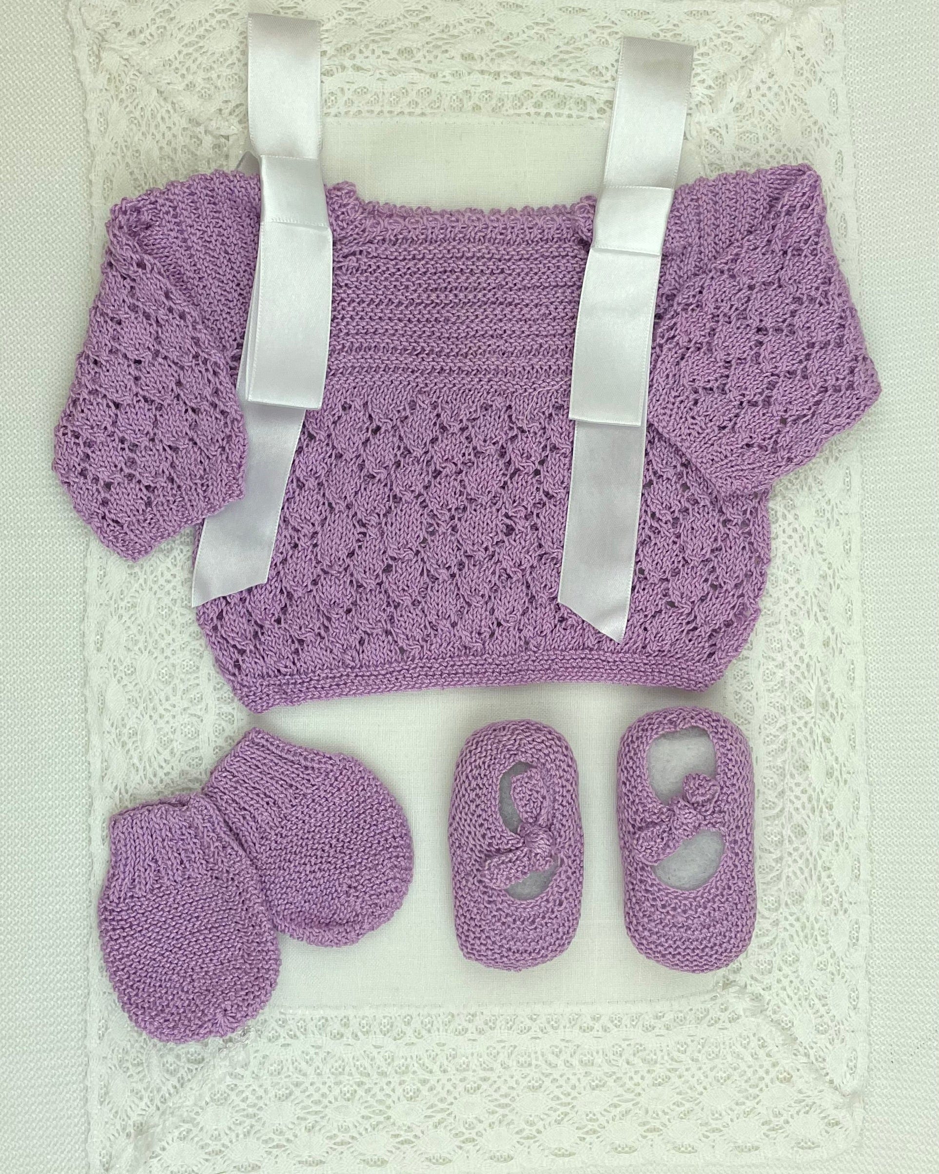 YoYo by Nina Newborn White & Lilac Newborn Set