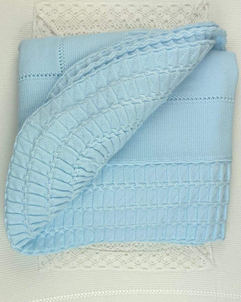 YoYo Children's Boutique Accesories Celeste Baby Blue Knit Blanket