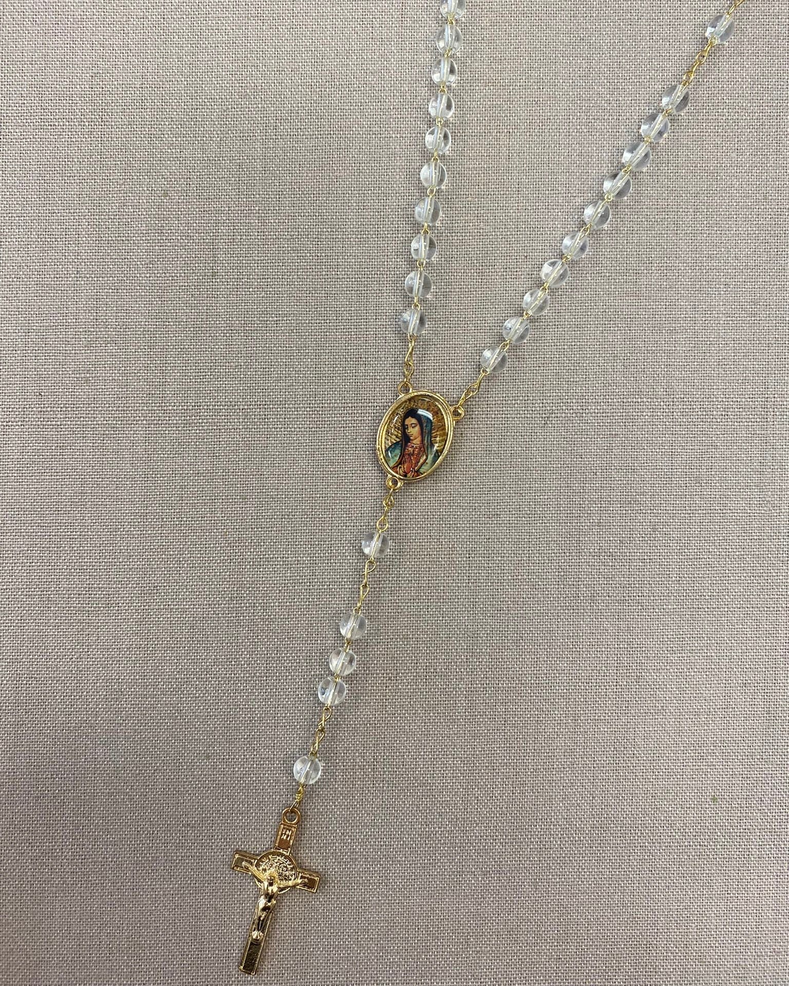 YoYo Children's Boutique Accesories Crystals & Virgin of Guadalupe Rosary