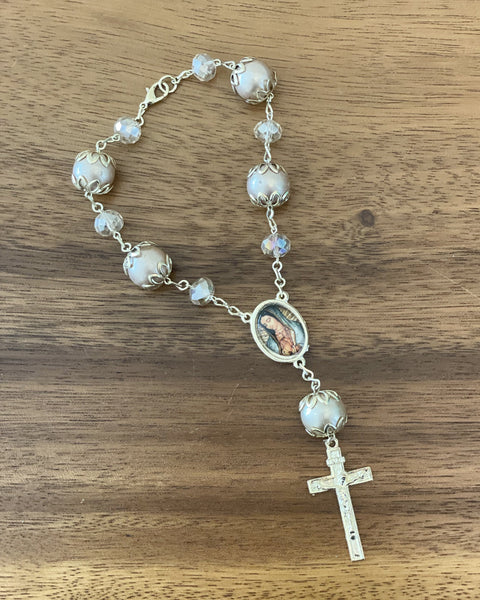 YoYo Children's Boutique Accesories Guadalupe Virgin & Rose Perls Mini Rosary
