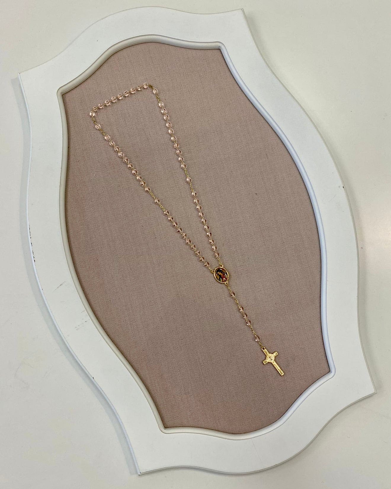 YoYo Children's Boutique Accesories Pink Crystals & Virgin of Guadalupe Rosary