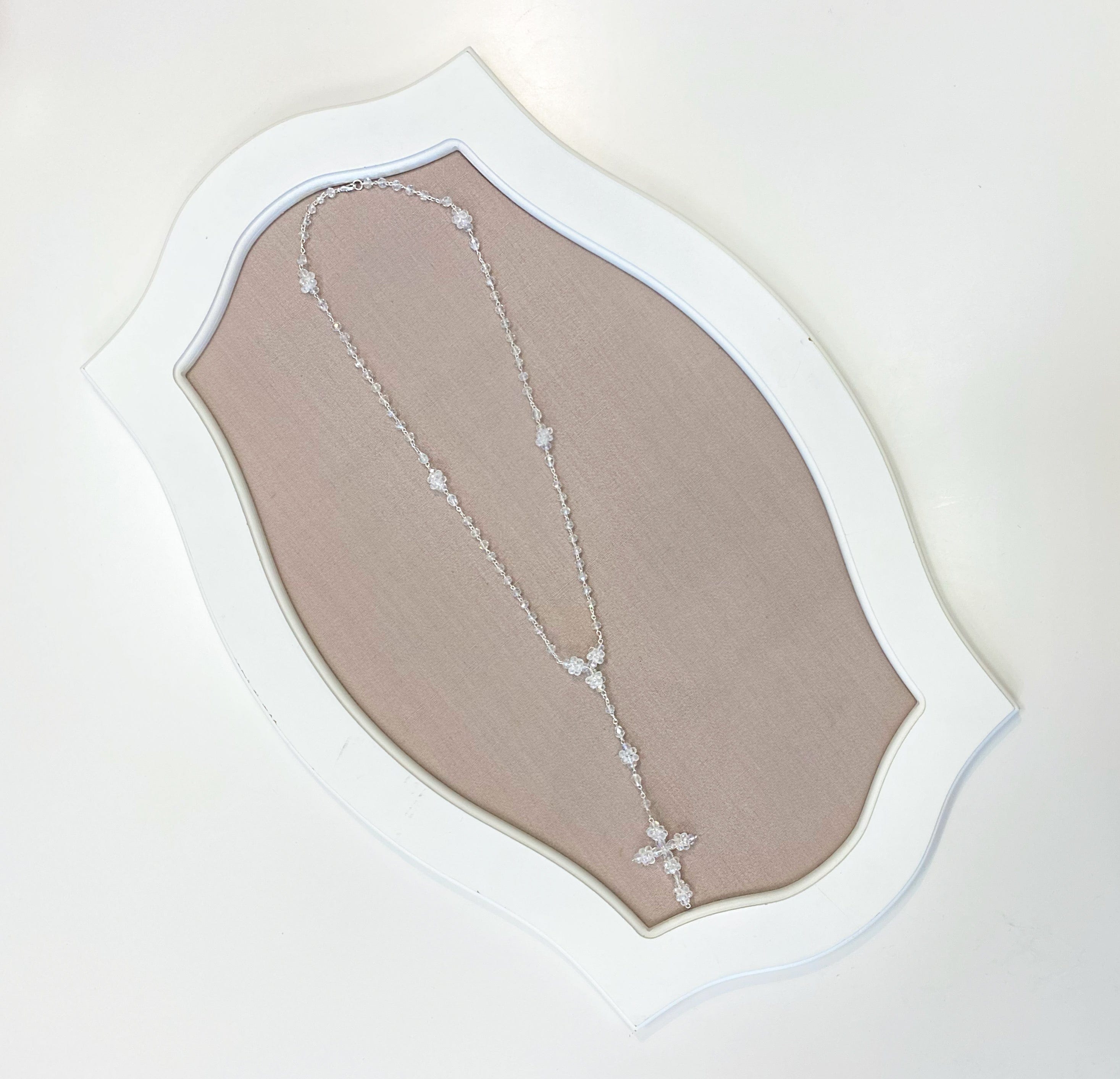 YoYo Children's Boutique Accesories White Crystals Rosary