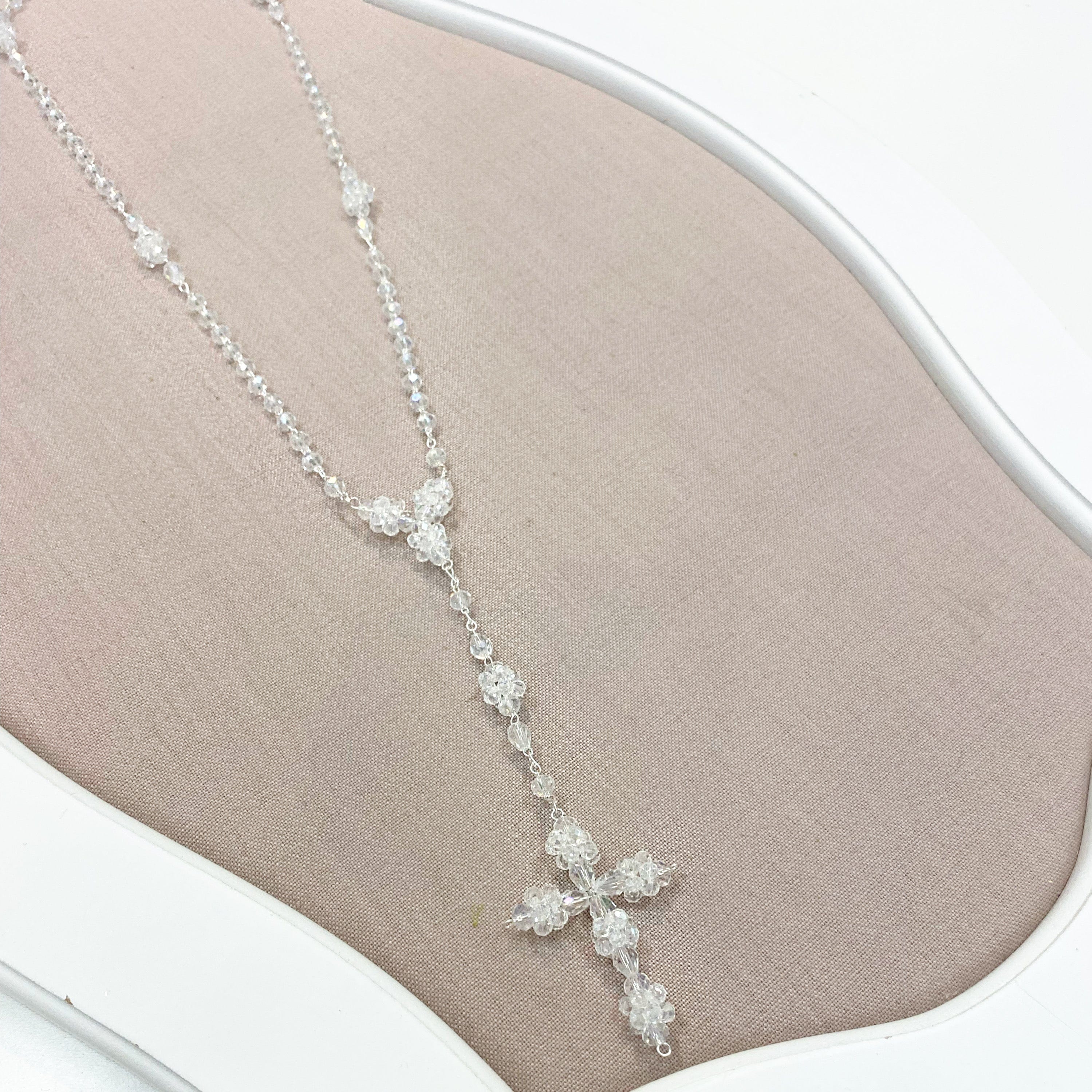 YoYo Children's Boutique Accesories White Crystals Rosary