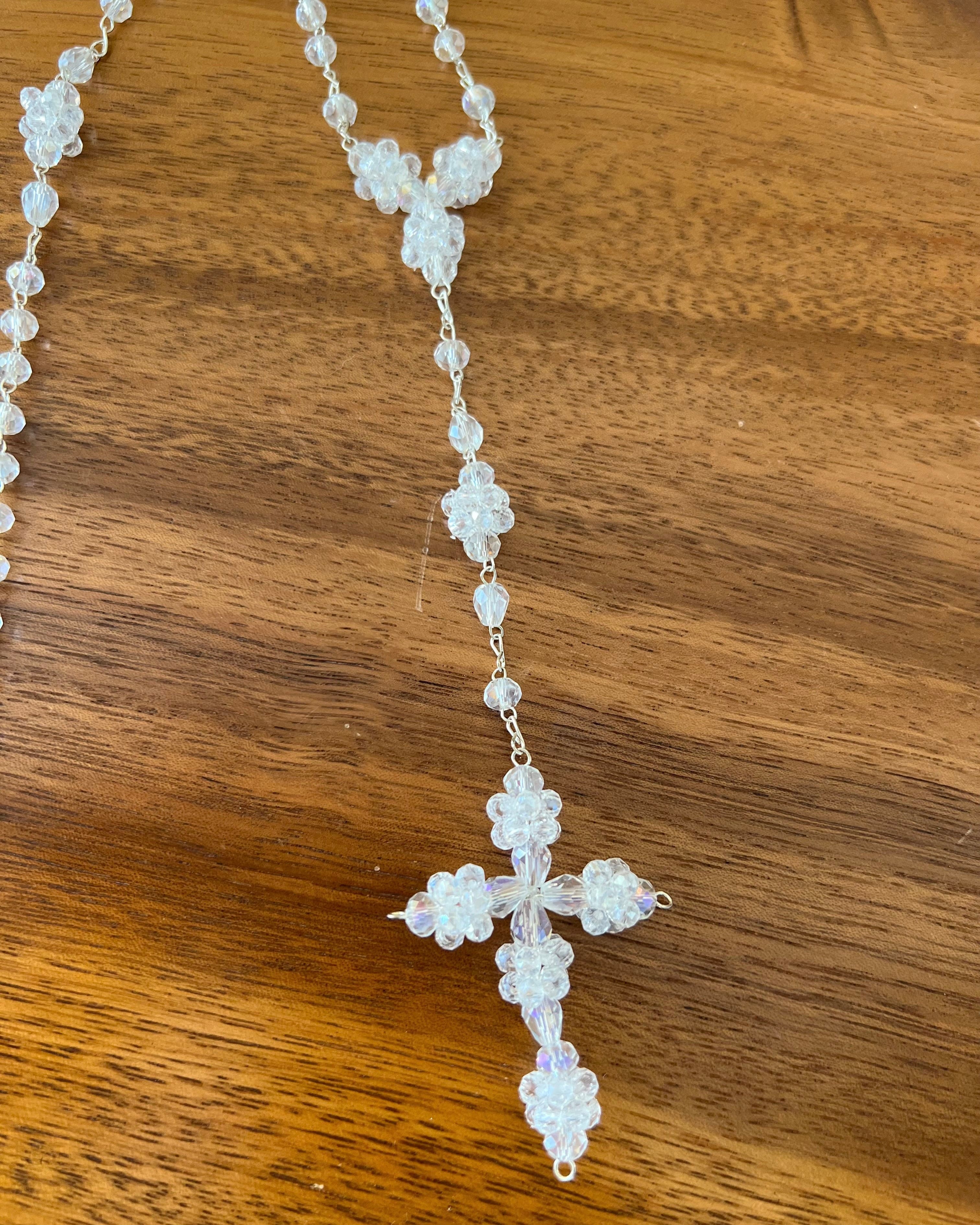 YoYo Children's Boutique Accesories White Crystals Rosary