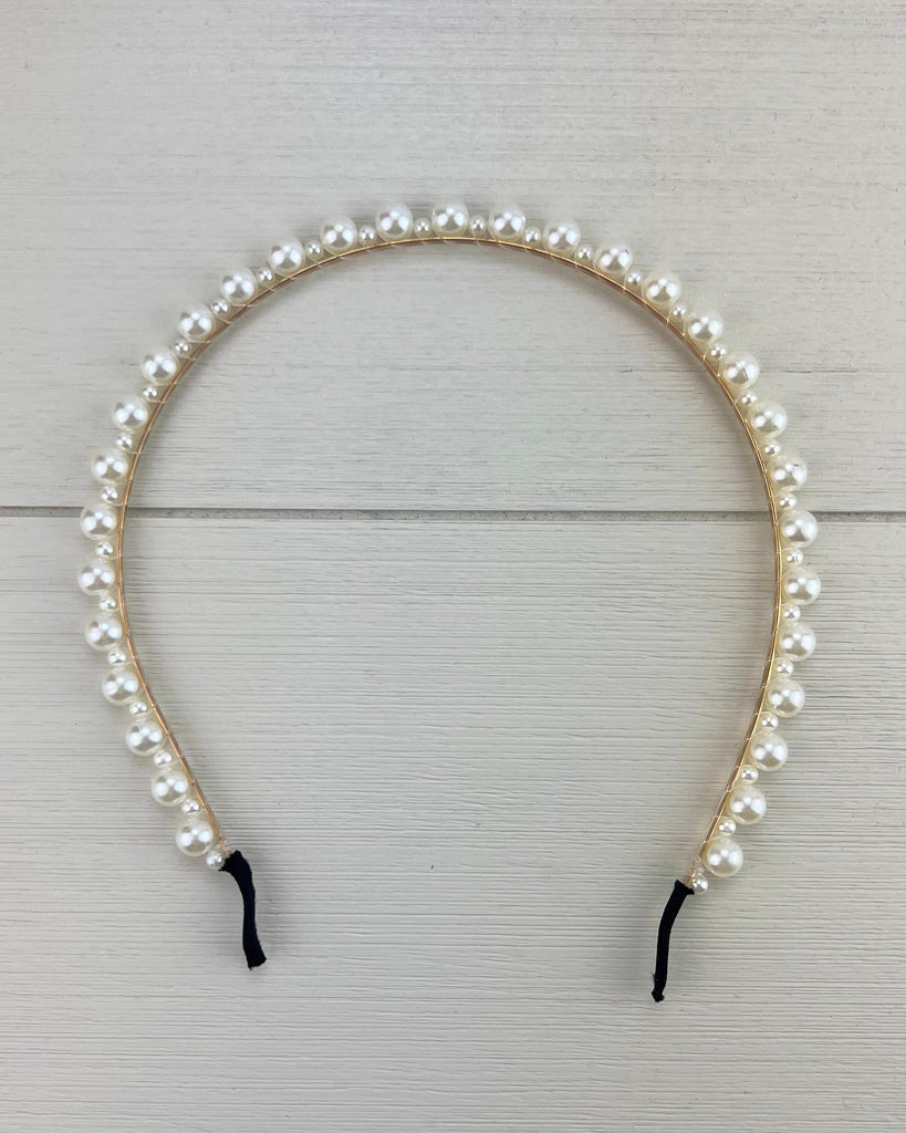 YoYo Children's Boutique Accesories White Pearl Headband