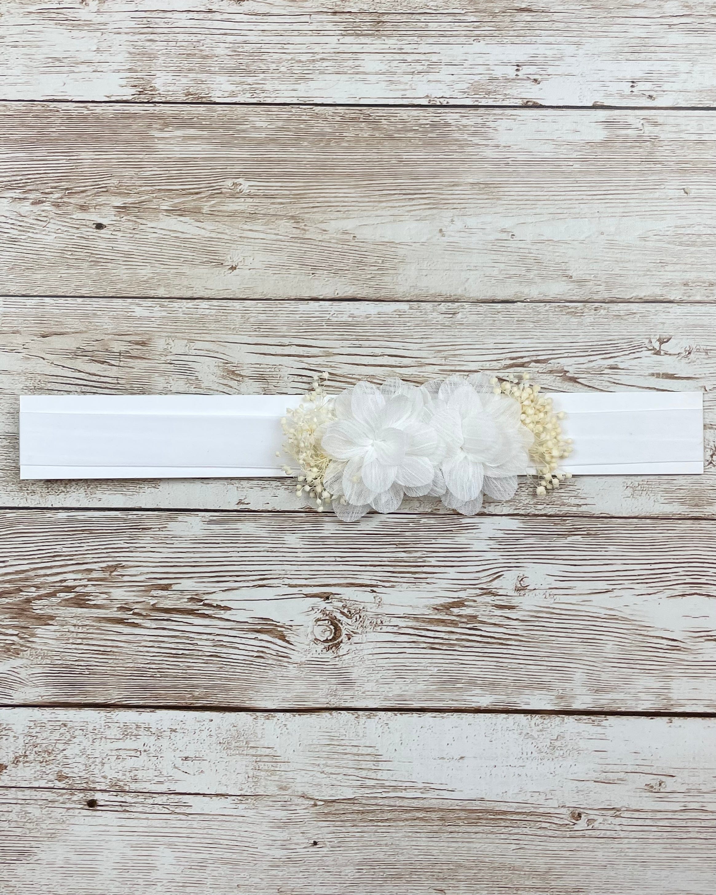 YoYo Children's Boutique Accesories White White Flowers Headband