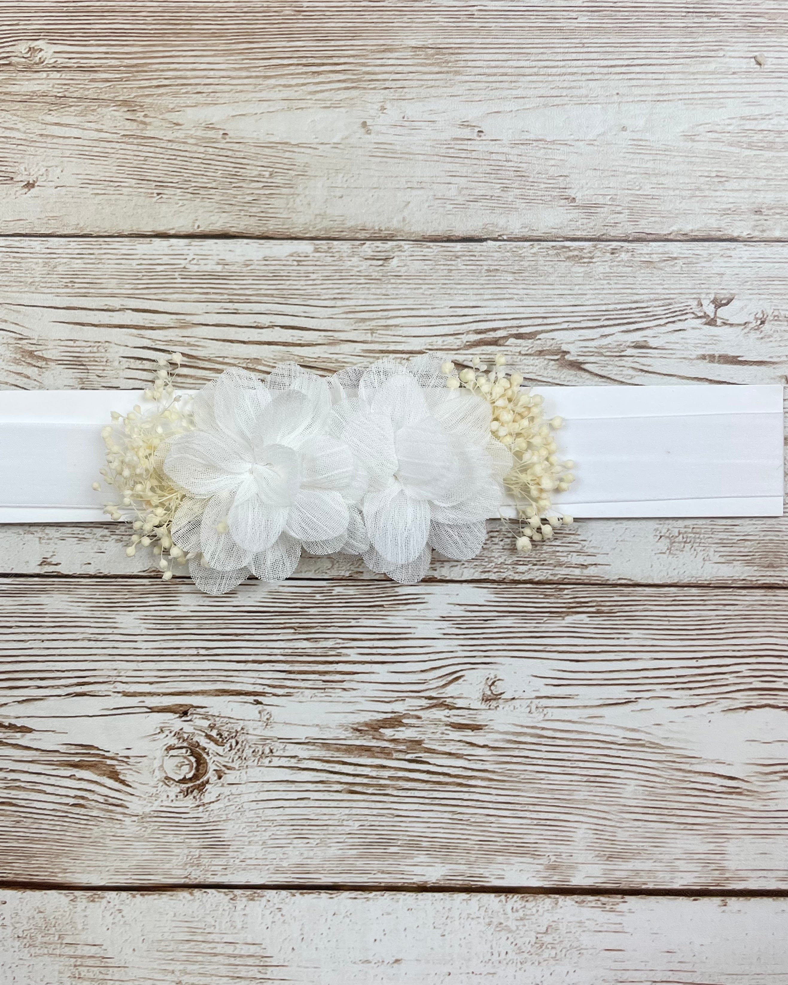 YoYo Children's Boutique Accesories White White Flowers Headband