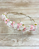 YoYo Children's Boutique Accesories White White & Pink Flowers Half Crown