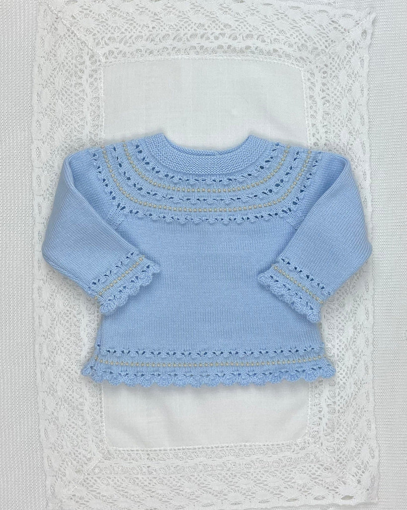 YoYo Children's Boutique Baby & Toddler Outfits 0M Baby Blue with Sand Knit Newborn Outfit