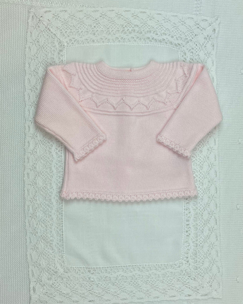 YoYo Children's Boutique Baby & Toddler Outfits 0M Baby Pink & White Knit Newborn Outfit