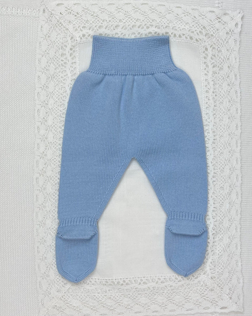 YoYo Children's Boutique Baby & Toddler Outfits 0M Blue with White Knit Newborn Outfit