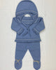 YoYo Children's Boutique Baby & Toddler Outfits 0M Denim Blue with Sand Knit Newborn Outfit
