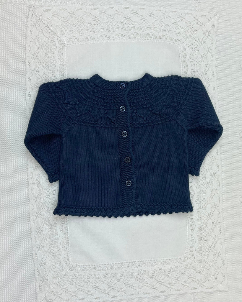 YoYo Children's Boutique Baby & Toddler Outfits 0M Navy Blue & White Knit Newborn Outfit