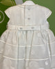 YoYo Children's Boutique Baptism 18M White Linen Flower Empire Dress