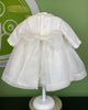 YoYo Children's Boutique Baptism 3M Off-White Long Sleeves Silk Dress