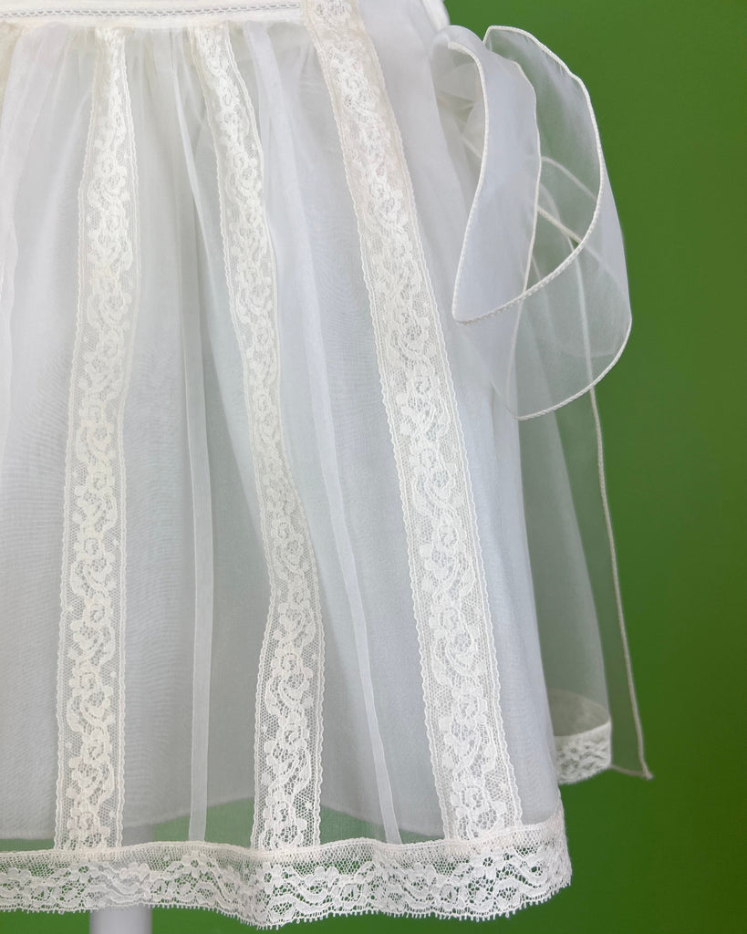 YoYo Children's Boutique Baptism Alaia Off-White Dress with Bonnet