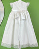 YoYo Children's Boutique Baptism Carmen White Long Dress with Bonnet