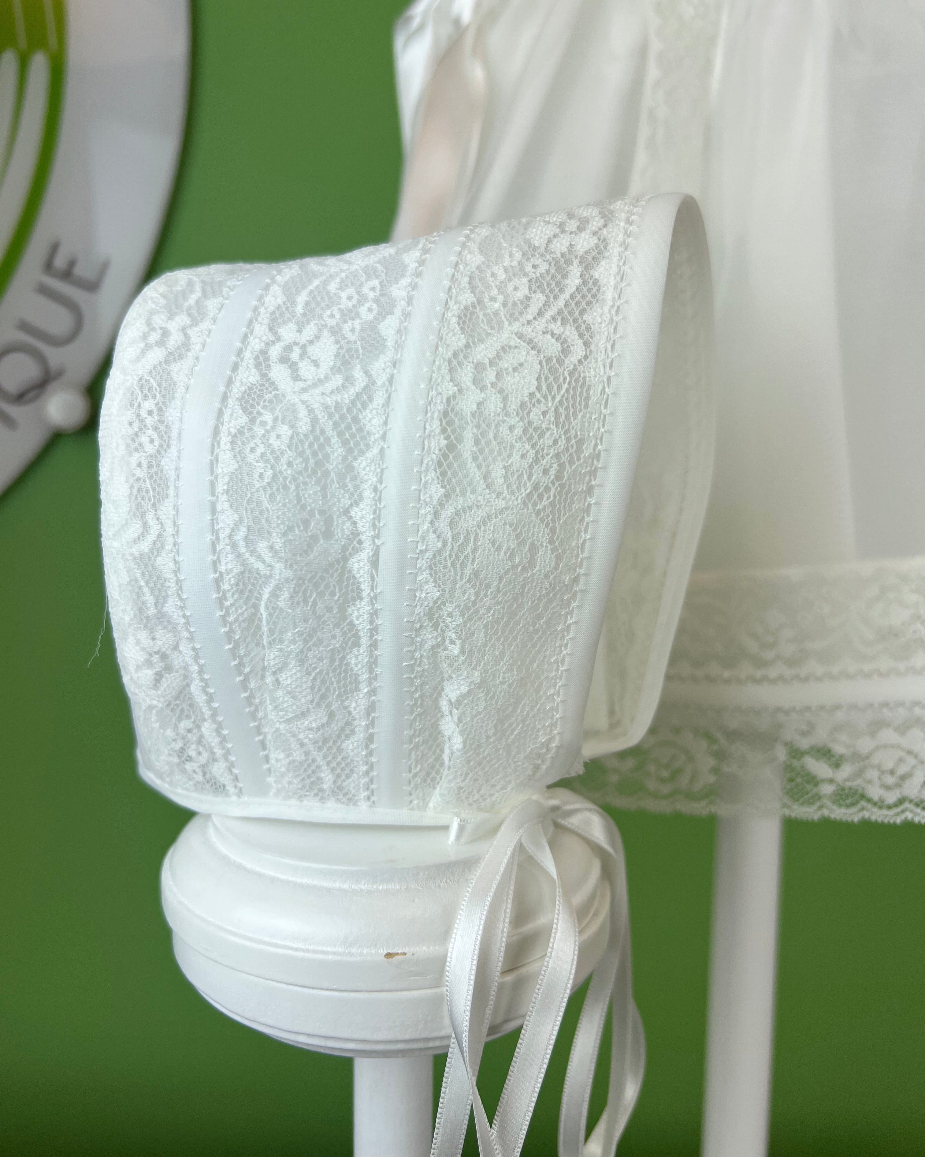 YoYo Children's Boutique Baptism & Communion Dresses Camila White Dress with Bonnet