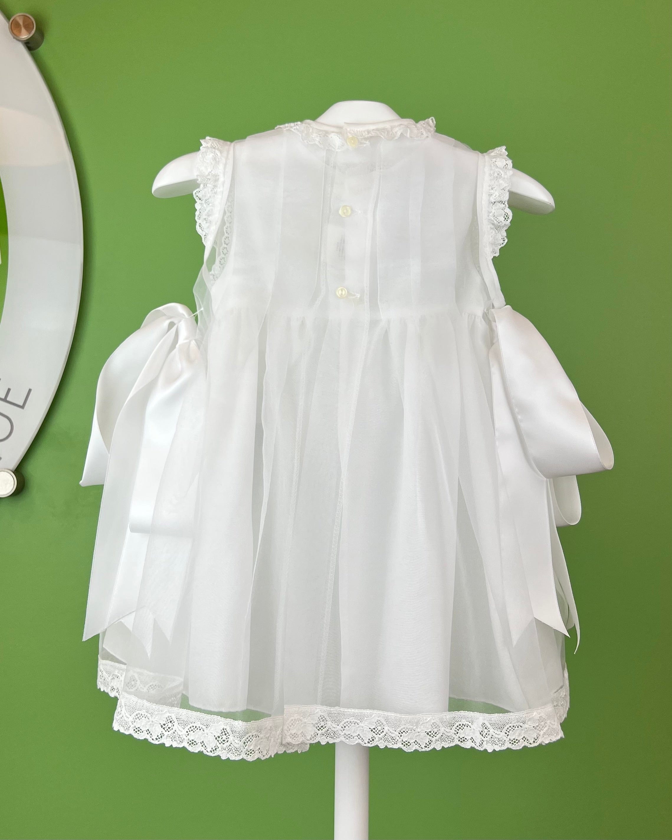 YoYo Children's Boutique Baptism & Communion Dresses Marta White Dress with Bonnet