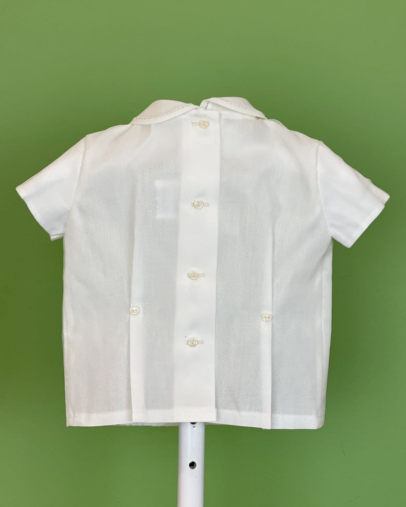 YoYo Children's Boutique Baptism & Communion Dresses Off-White Pleats Bubble Shorts Outfit
