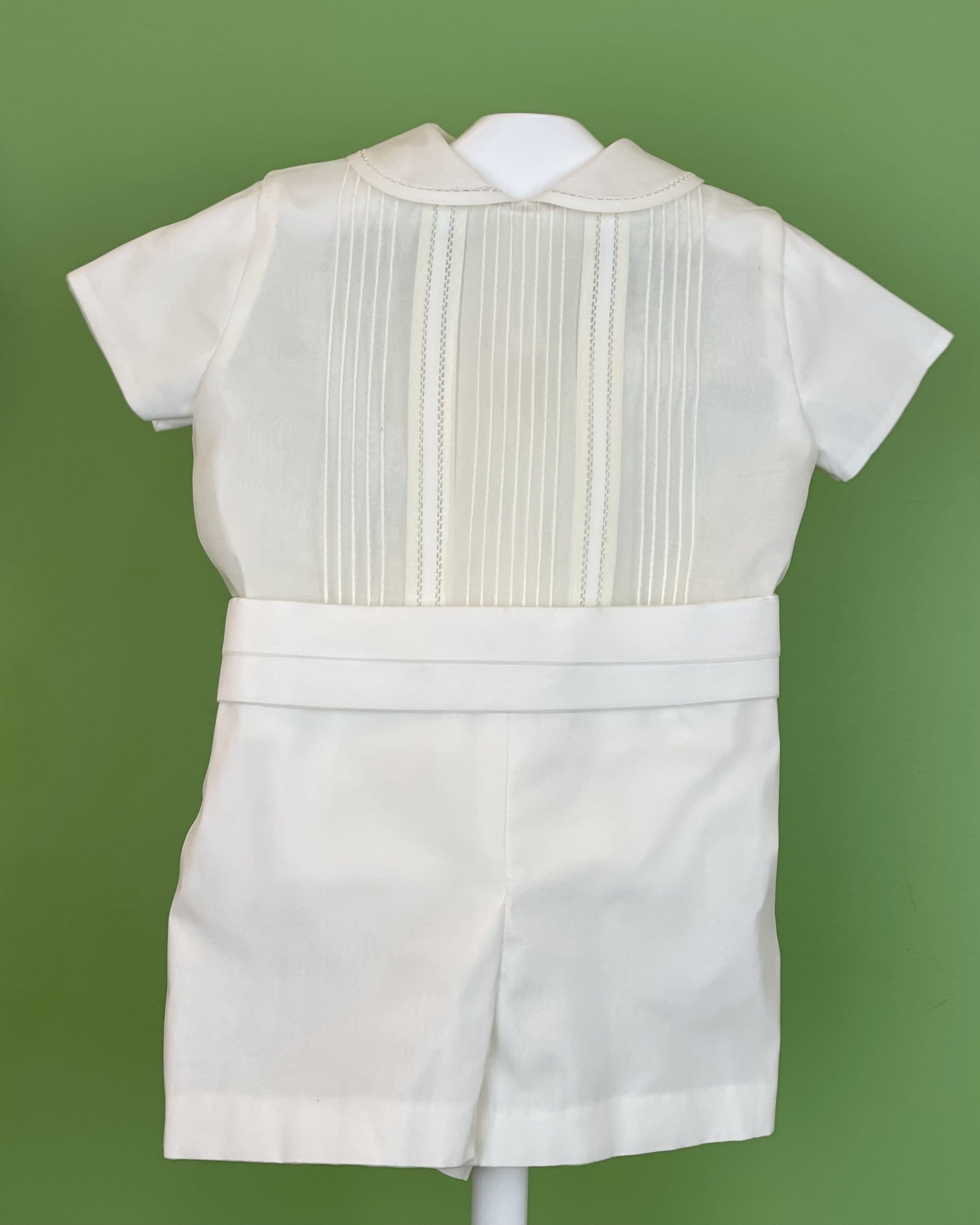 YoYo Children's Boutique Baptism & Communion Dresses Off-White Pleats Shorts Outfit