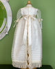 YoYo Children's Boutique Baptism Ivory & Beige Lace Christening Gown with Bonnet