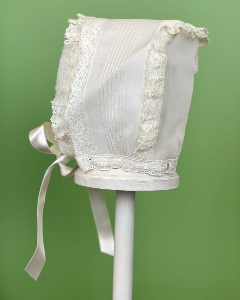 YoYo Children's Boutique Baptism Ivory Lace & Silk Christening Gown
