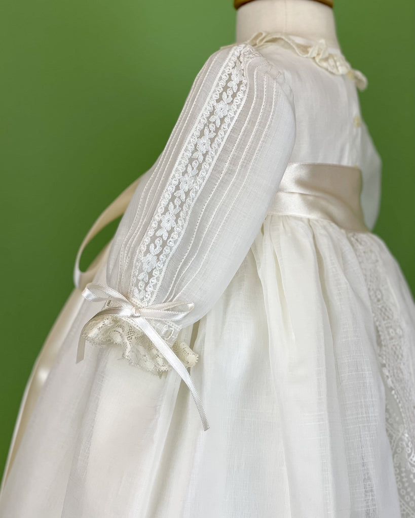 YoYo Children's Boutique Baptism Ivory Muslin & Laces Christening Gown