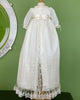 YoYo Children's Boutique Baptism Ivory Muslin & Laces Christening Gown