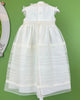 YoYo Children's Boutique Baptism Lara Off-White Long Dress with Bonnet