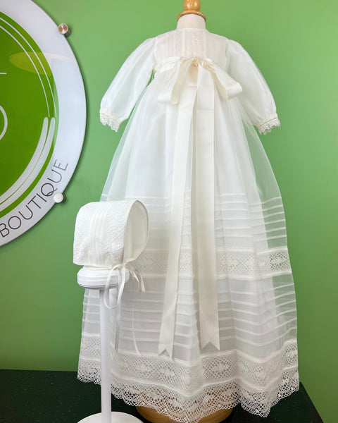 YoYo Children's Boutique Baptism Madrid Off-White Christening Gown