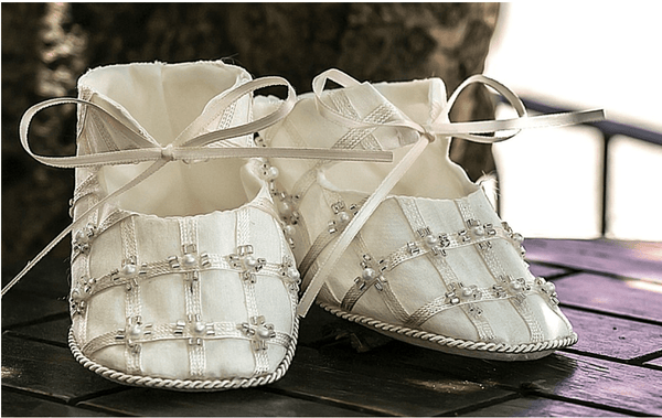 Off White Beaded Shoes - YoYo Children's Boutique